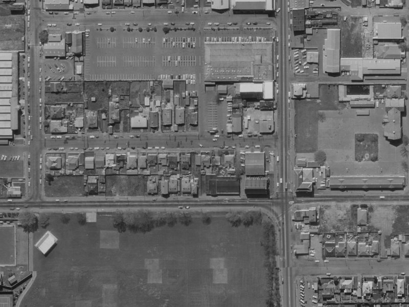 32-36 Stanley Street from the air, 1970-1974