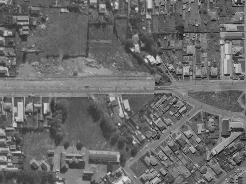 36 Brougham Street from the air, 1970-1974