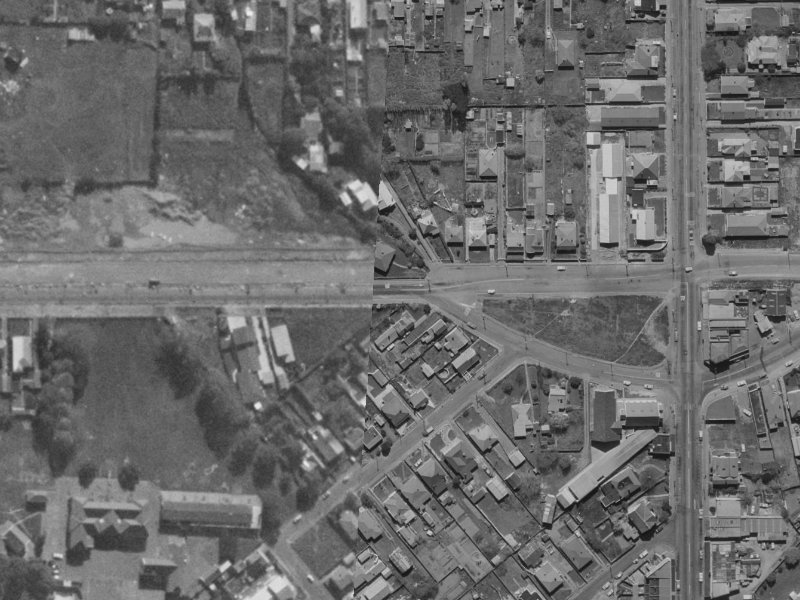 42 Brougham Street from the air, 1970-1974