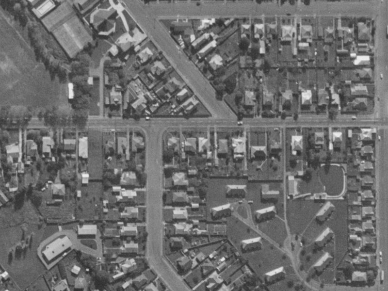 70 Jerrold St S from the air, 1970-1974