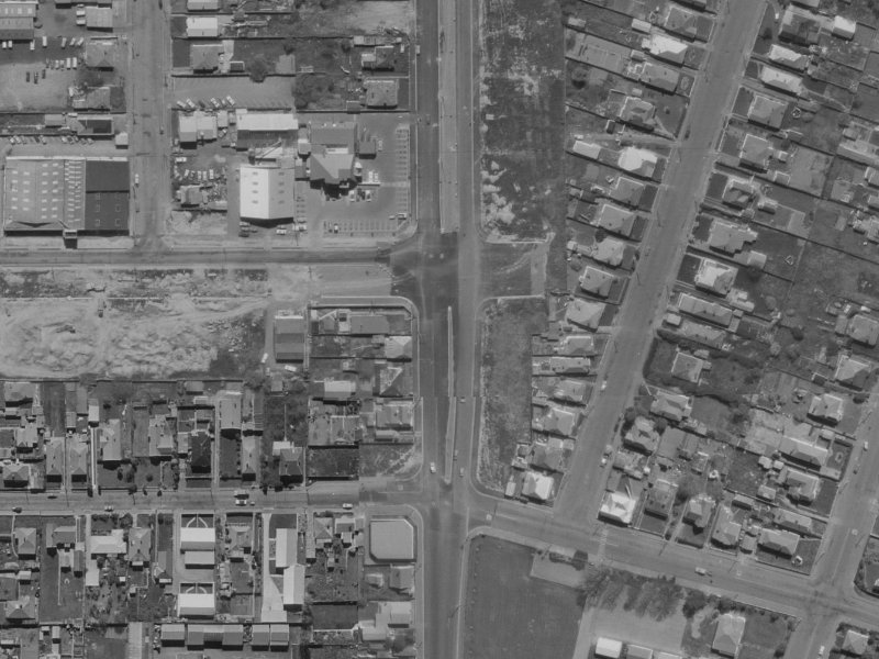 147–149 Waltham Road from the air, 1970-1974