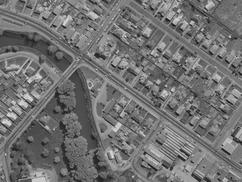 629 Ferry Road from the air, 1970-1974