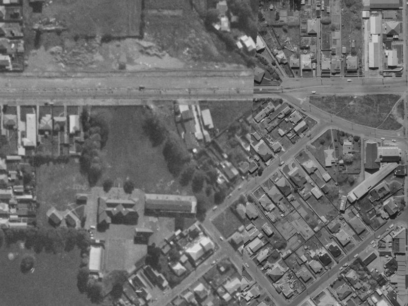 36 Somerset Crescent from the air, 1970-1974