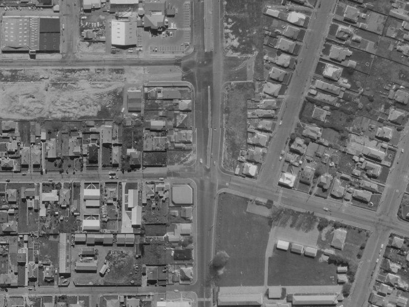 135–137 Waltham Road from the air, 1970-1974