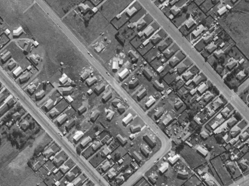 97 Oakhampton Street from the air, 1970-1974