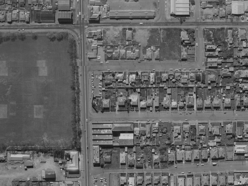 9B Hastings Street West from the air, 1970-1974