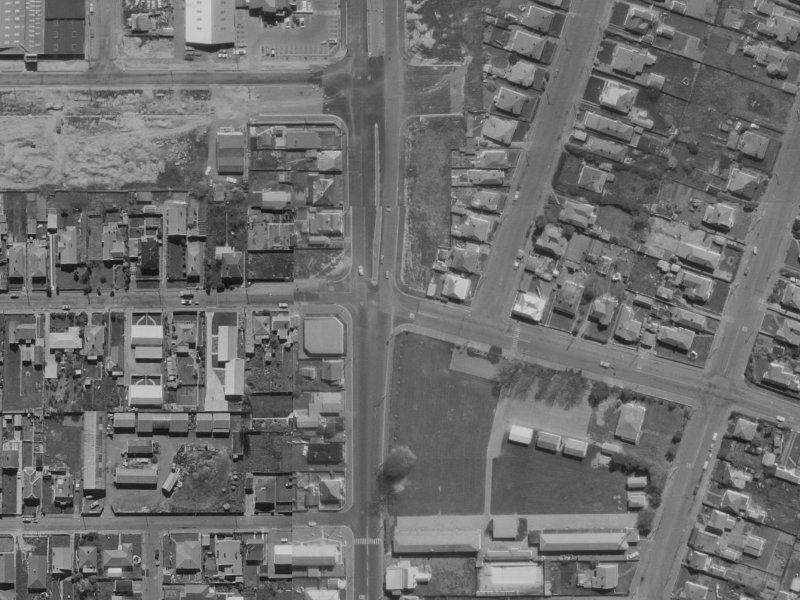 137-141 Hastings Street from the air, 1970-1974