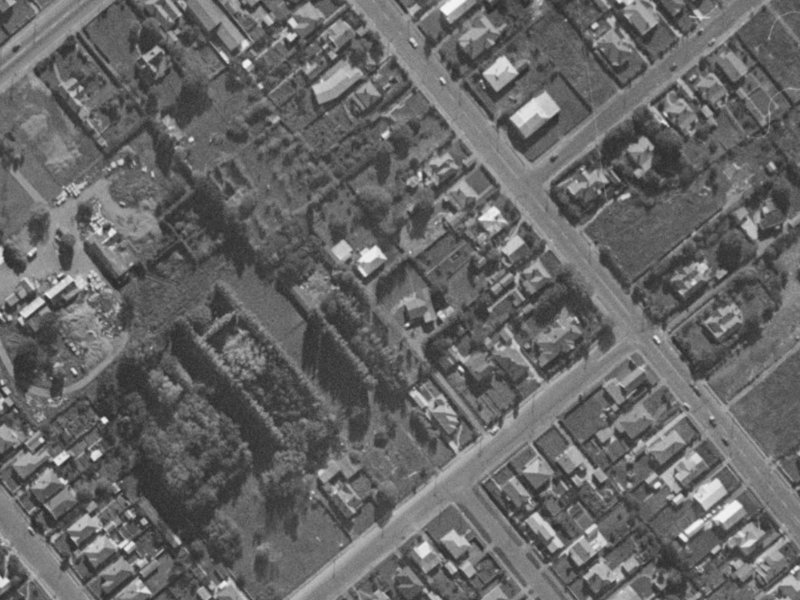 163 Edinburgh Street from the air, 1970-1974
