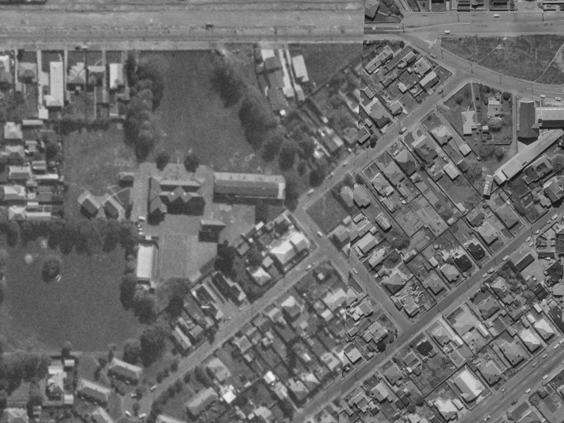 182 Simeon Street from the air, 1970-1974