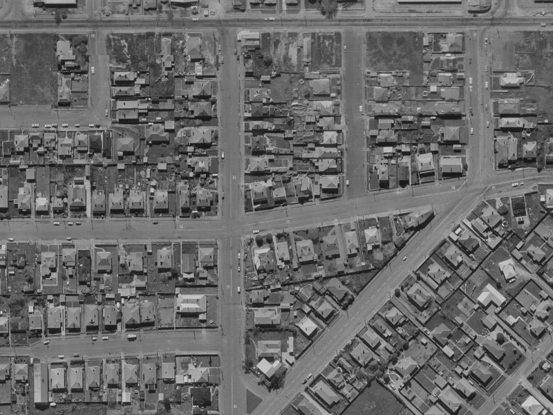 Hastings St West from the air, 1970-1974