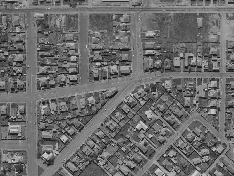 78 Hastings Street West from the air, 1970-1974