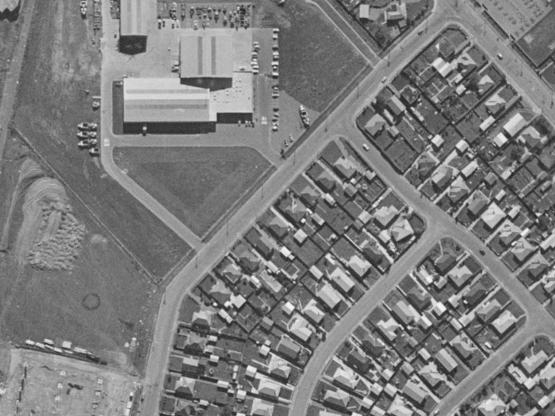 19 Branston Street from the air, 1970-1974