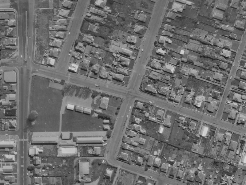 Hastings St East from the air, 1970-1974