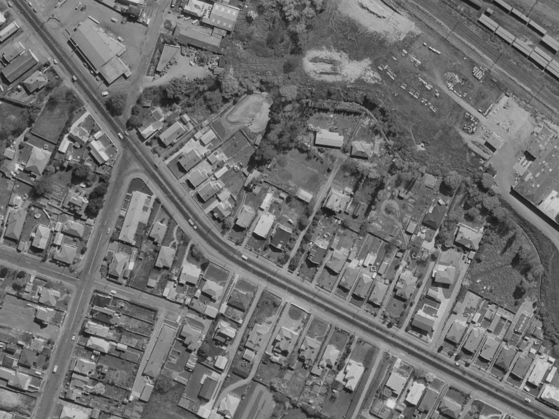 Opawa Road from the air, 1970-1974