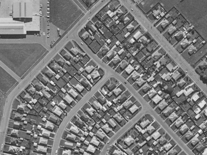 105 Blankney Street from the air, 1970-1974