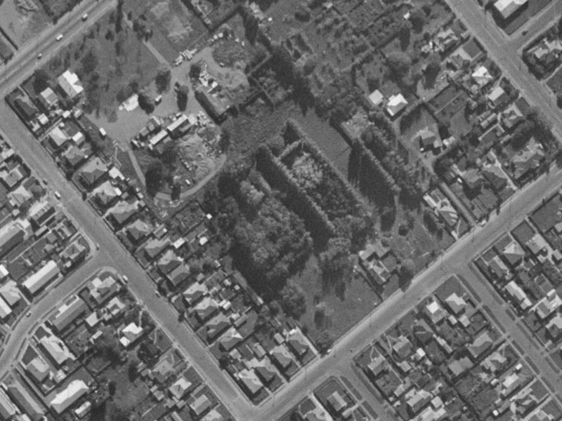 Leith Place from the air, 1970-1974