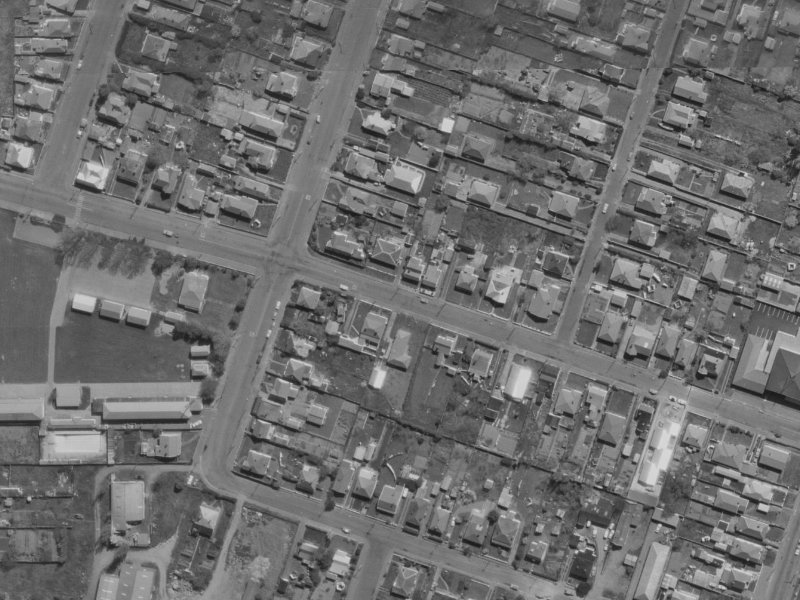 Hastings Street East from the air, 1970-1974