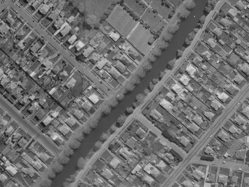 36 Richardson Terrace from the air, 1970-1974