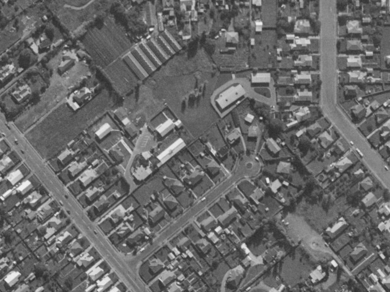 1 Swynford Lane from the air, 1970-1974