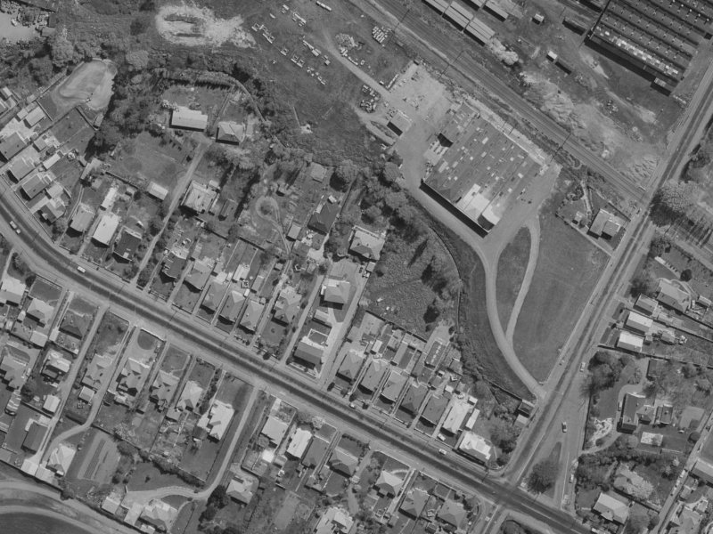 55A Opawa Road from the air, 1970-1974