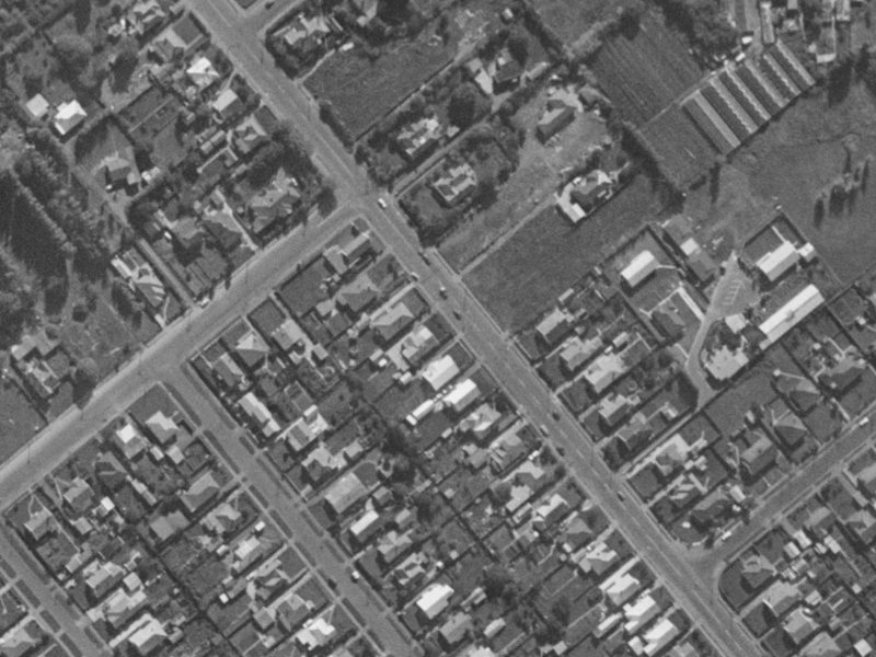 166 Edinburgh Street from the air, 1970-1974