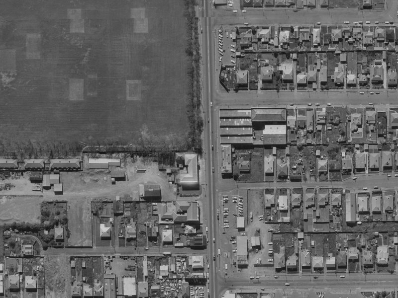 305-307 Colombo Street from the air, 1970-1974