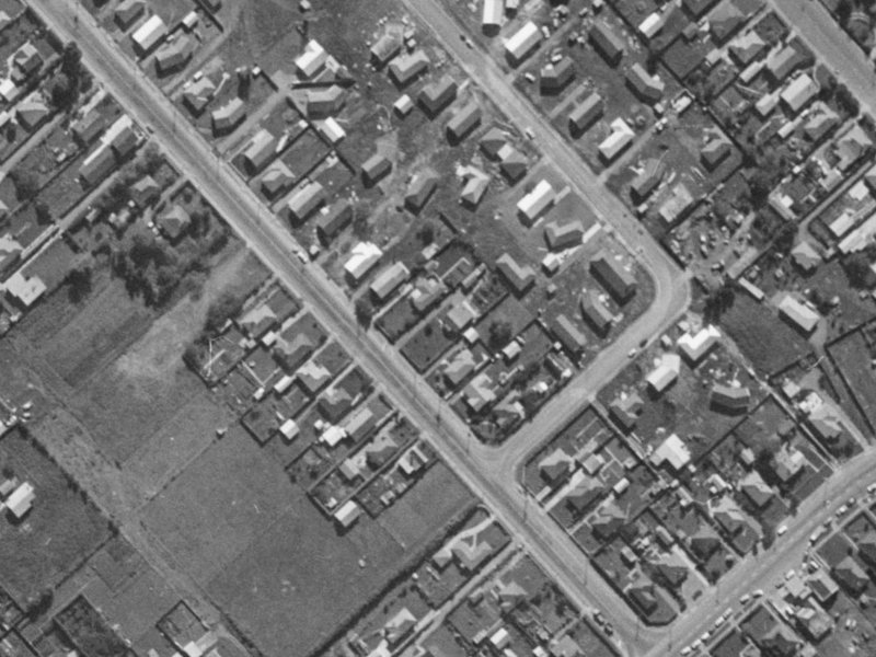 105 Brynley Street from the air, 1970-1974