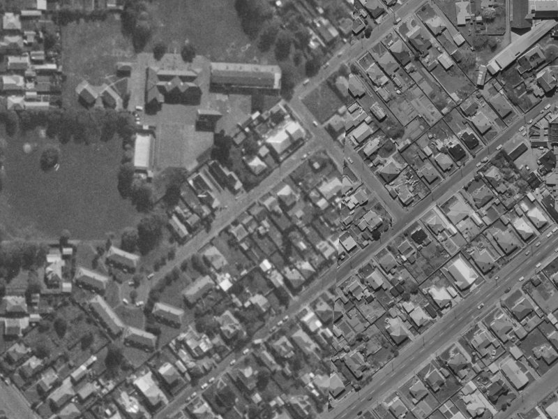 22C Willard Street from the air, 1970-1974
