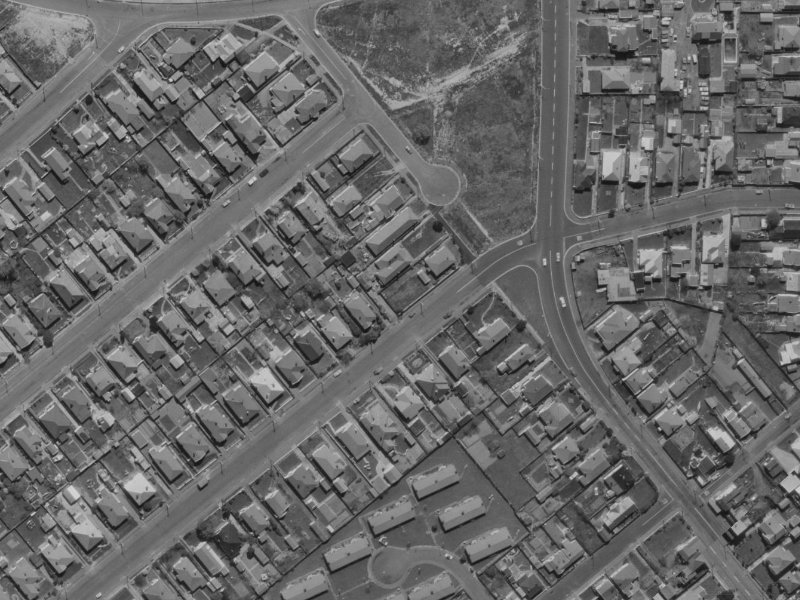 85 Bletsoe Avenue from the air, 1970-1974