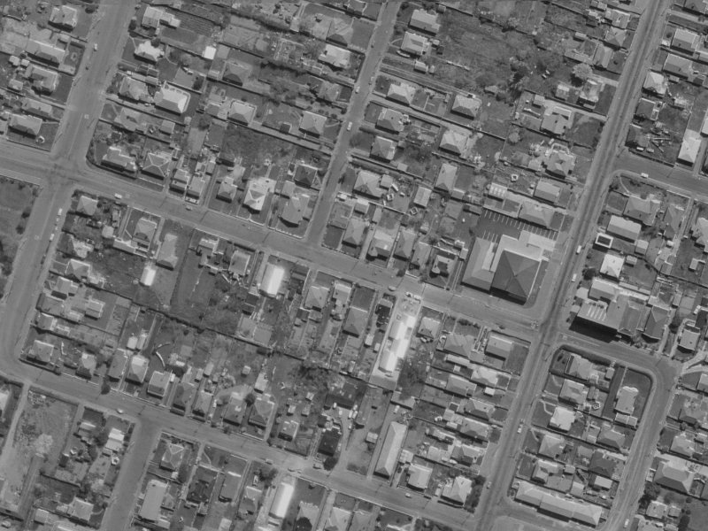 198A Hastings Street East from the air, 1970-1974