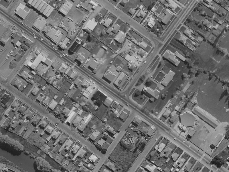 711c Ferry Road from the air, 1970-1974