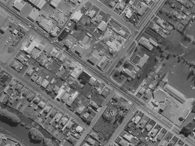 640-642 Ferry Road from the air, 1970-1974