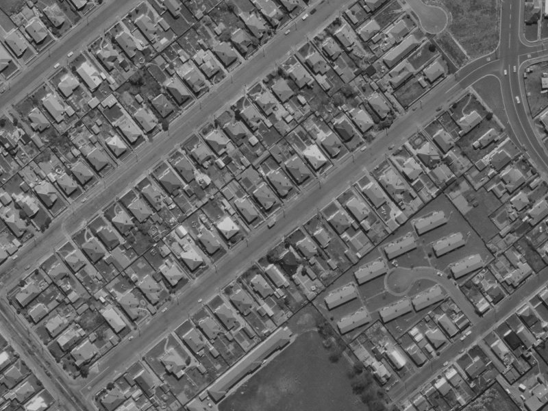 51-87 Bletsoe Avenue from the air, 1970-1974