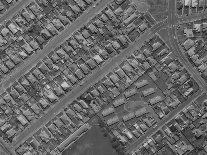 70 Bletsoe Avenue from the air, 1970-1974