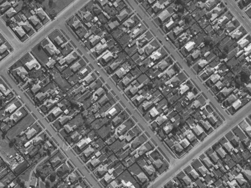 Harker Street from the air, 1970-1974