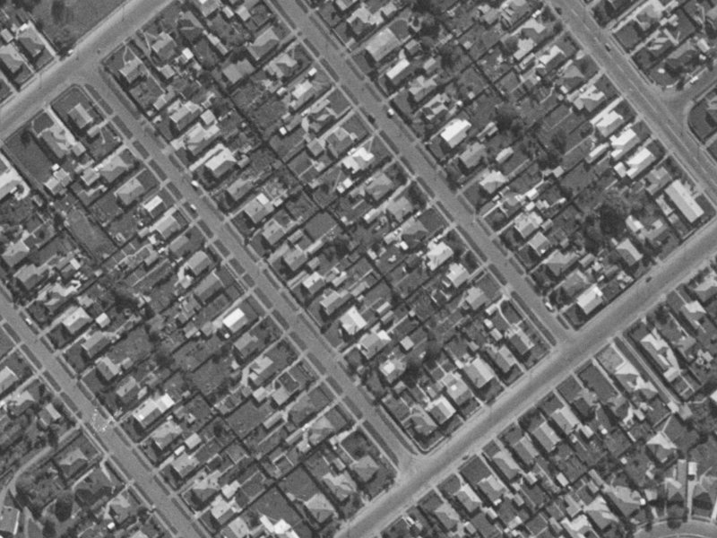 16A Harker Street from the air, 1970-1974