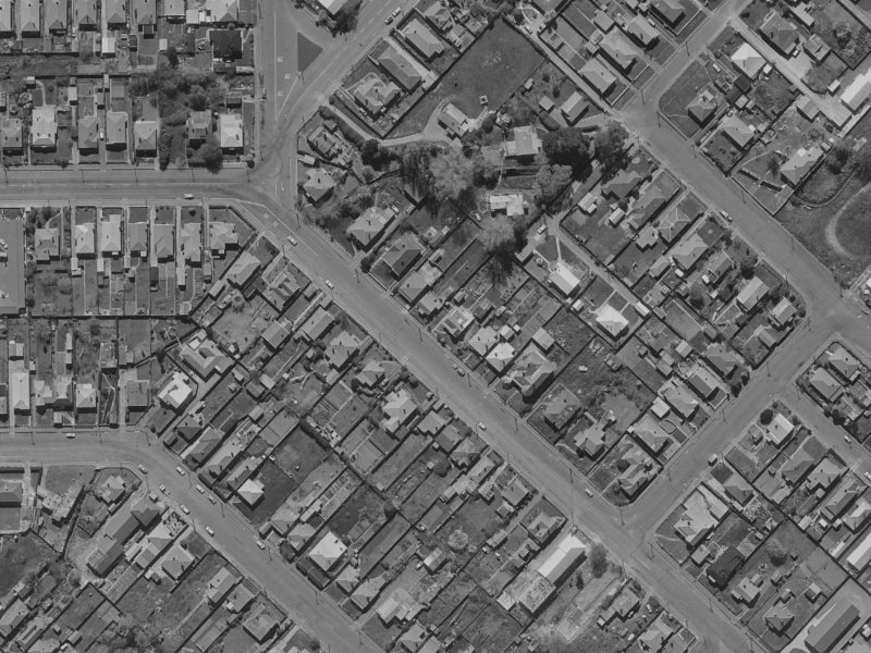 67 Huxley Street from the air, 1970-1974