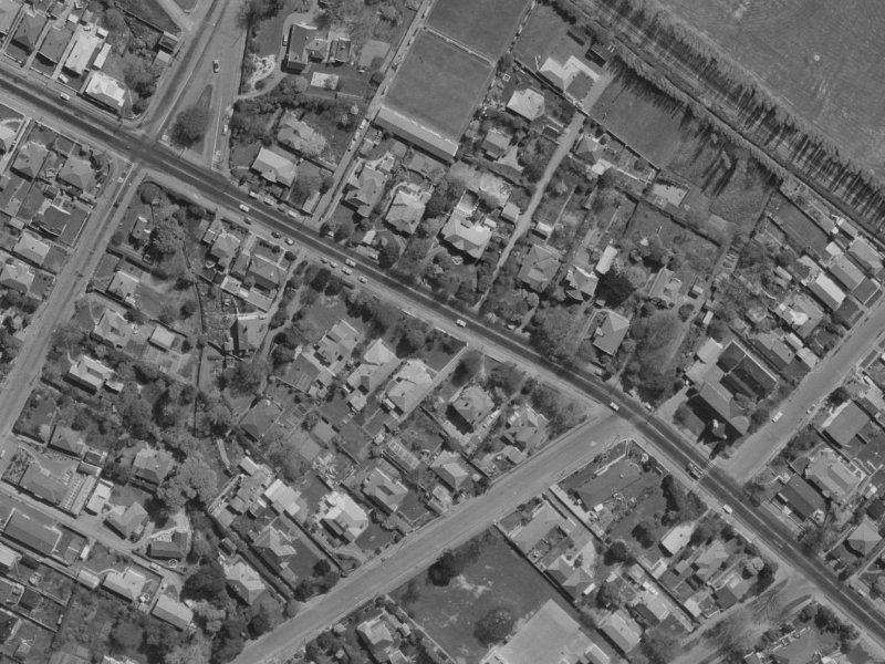 90 Opawa Road from the air, 1970-1974