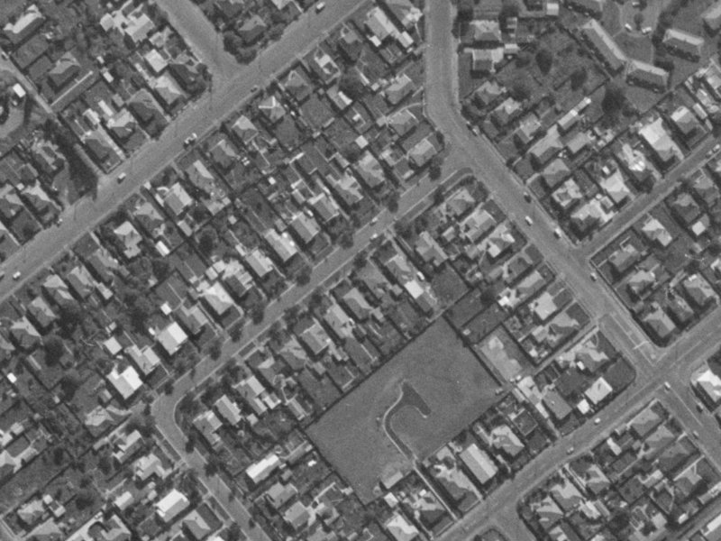 56 Diamond Avenue from the air, 1970-1974