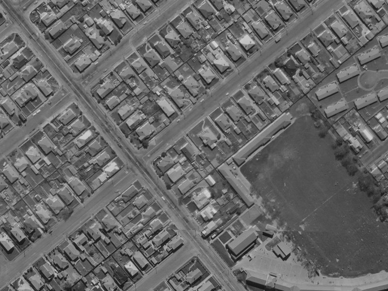 48 Bletsoe Avenue from the air, 1970-1974