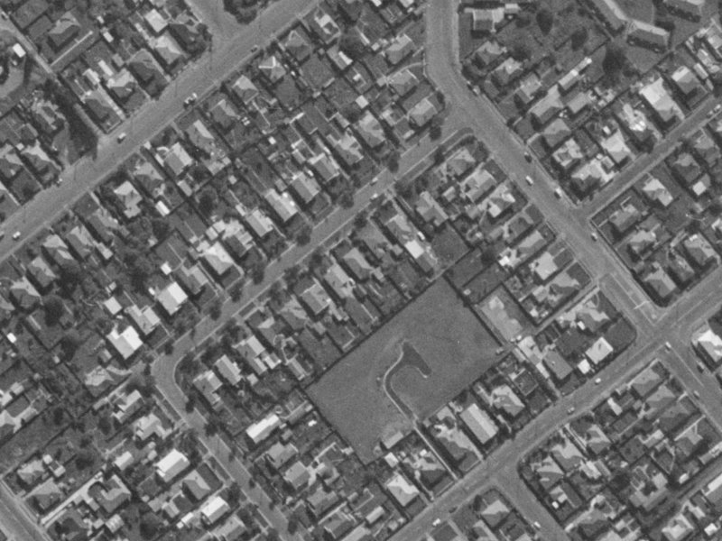 54 Diamond Avenue from the air, 1970-1974