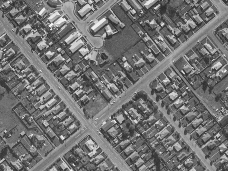 87 Edinburgh Street from the air, 1970-1974