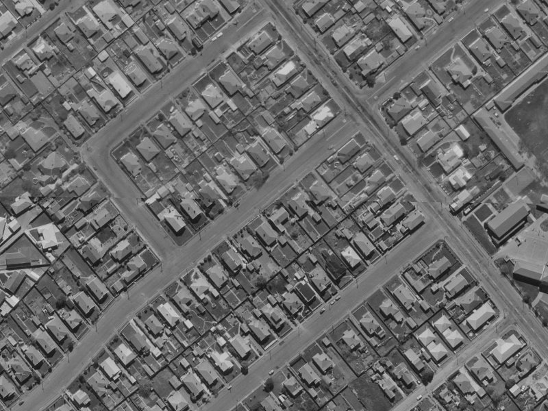 40 Bletsoe Avenue from the air, 1970-1974