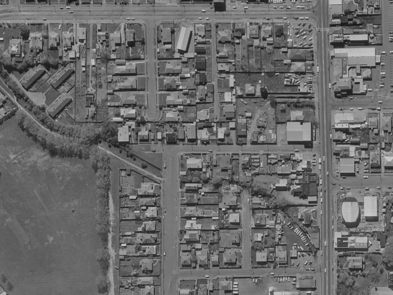 Angus Street from the air, 1970-1974