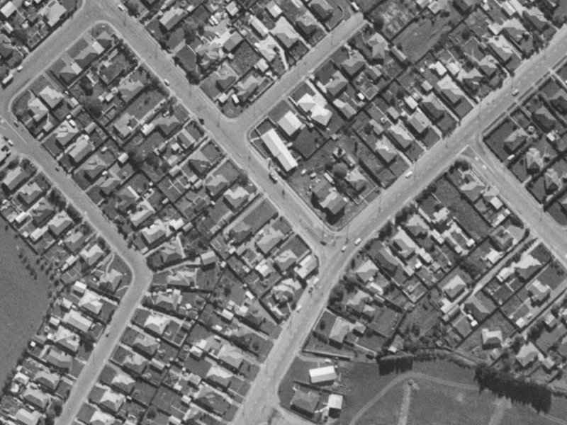110 Amyes Road from the air, 1970-1974