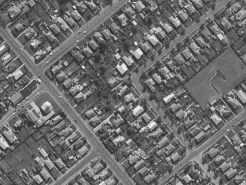 43 Diamond Avenue from the air, 1970-1974