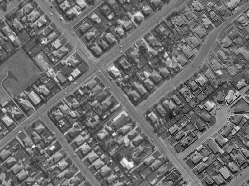 104A Simeon Street from the air, 1970-1974