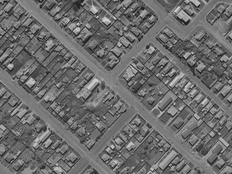 100 Huxley Street from the air, 1970-1974