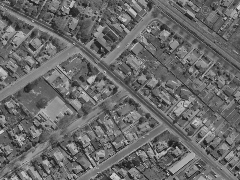 108 Opawa Road from the air, 1970-1974