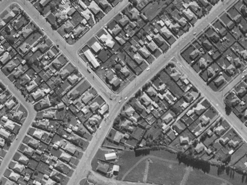 136 Springs Road from the air, 1970-1974